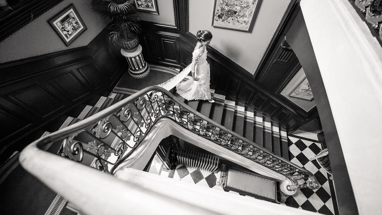 mariée escalier