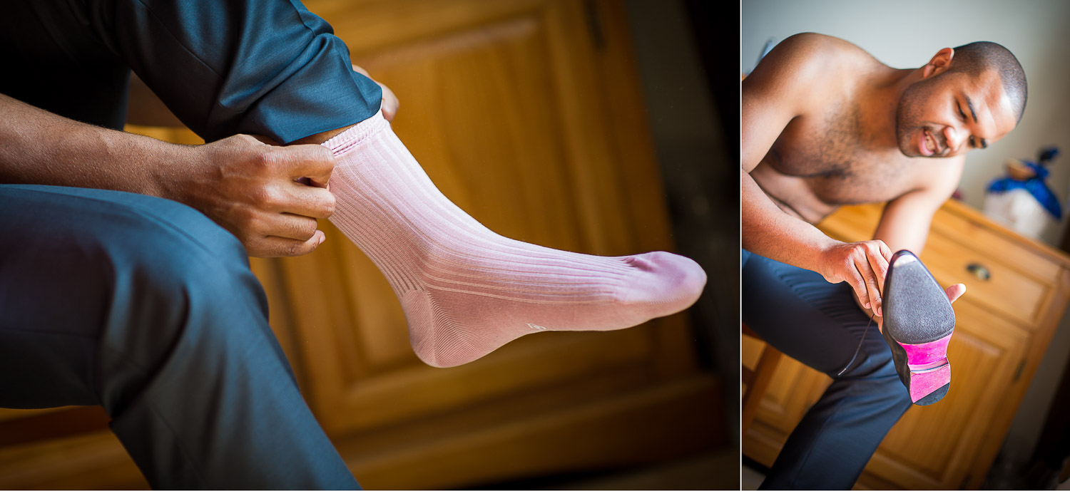 chaussettes rose mariage