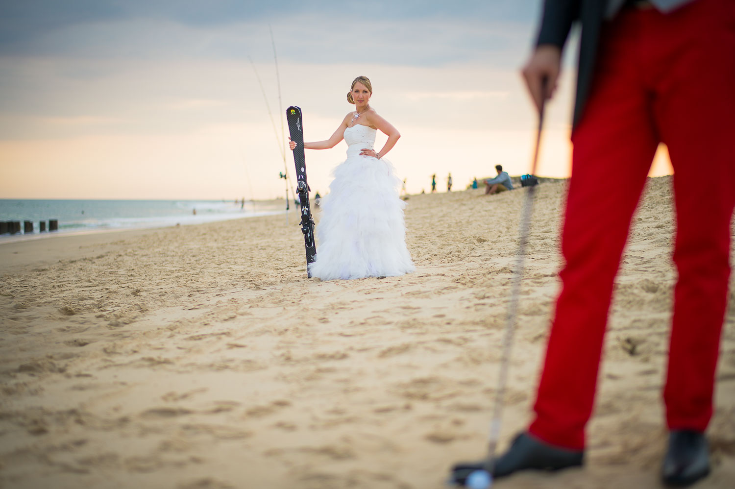 Mariage golfeur et skieur